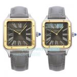 TW Factory Replica Cartier Santos-Dumont Grey Dial Couple Watches